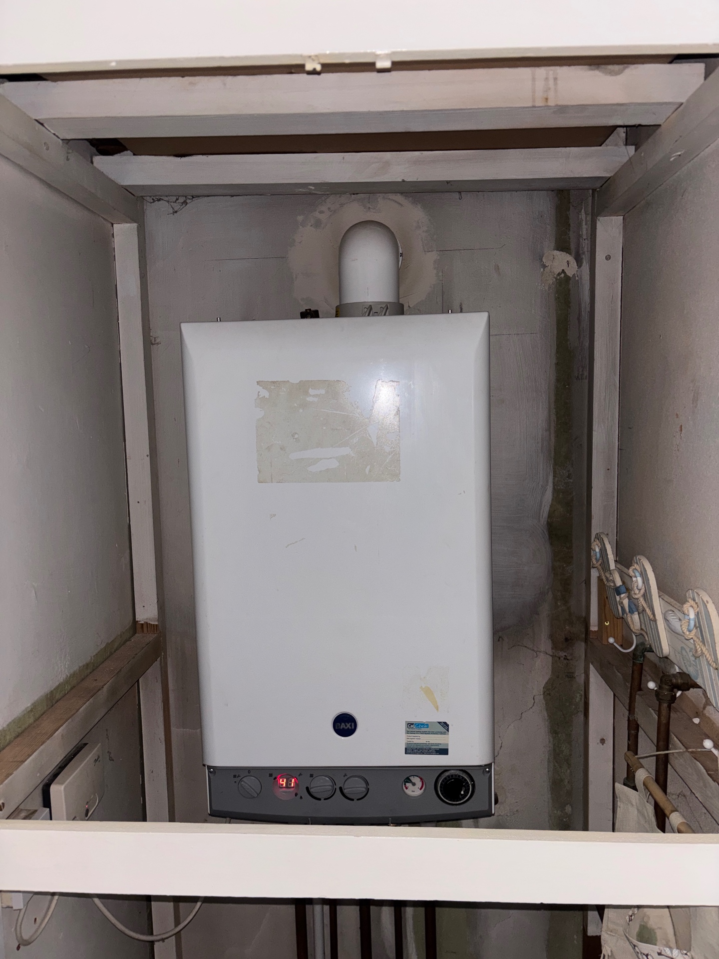 Old Baxi combi boiler before replacement